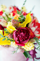 Beautiful gift box with flowers