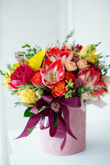 Beautiful gift box with flowers