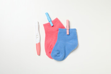 Concept of pregnancy and maternity, top view