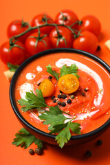 Dish made from tomatoes - tasty tomato soup