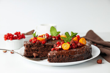 Tasty dessert - Chocolate cake, concept of delicious dessert