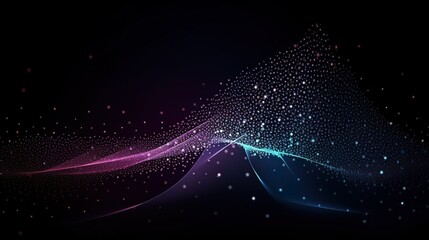 Neuronale Netze 3D-Illustration. Big Data und Cybersicherheit. Datenstrom. Globale Datenbank und künstliche Intelligenz. Farbenfroher Hintergrund mit Bokeh-Effekt (GenerativeAI)