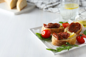 Sandwich with sun-dried tomato - tasty snack concept