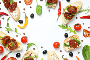 Sandwich with sun-dried tomato - tasty snack concept