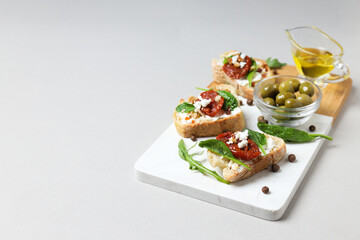 Sandwich with sun-dried tomato - tasty snack concept