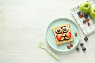 Tasty breakfast or lunch for kid - toast, food that the child can take with him