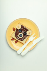 Tasty breakfast or lunch for kid - toast, food that the child can take with him