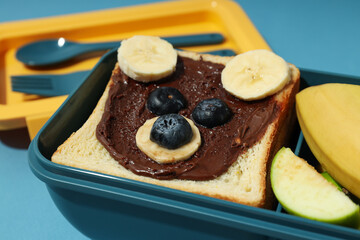 Lunch box with food, lunch box with food for child for school