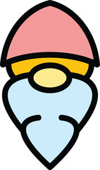 Gnome icon. Outline Gnome vector icon for web design isolated on white background color flat