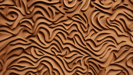 A wood texture 3d sculpture pattern. Generative AI