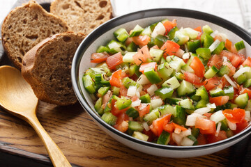 Tasty Pipirrana is a simple Spanish salad from Andalusia with tomatoes, cucumbers, bell peppers and...
