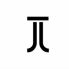 Phi logo design with letter J J concept.