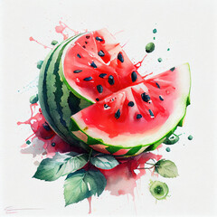 Watermelon watercolor created by Generative Ai Tools
