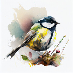 Nuthach Bird watercolor created by Generative Ai Tools