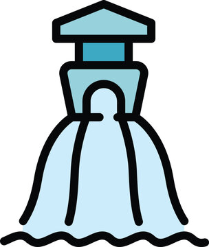 recommend clip art: Water park icon. Outline Water park vector icon for web design isolated on white background color flat