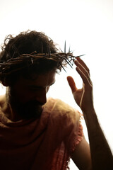 Jesus Christ with crown of thorns - 585682156