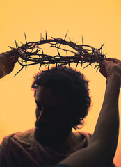 Jesus Christ with crown of thorns - 585682193