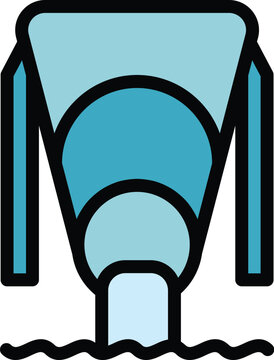 recommend clip art: Water park tube icon. Outline Water park tube vector icon for web design isolated on white background color flat