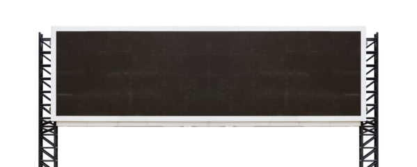 blank big sign board on transparent background png file