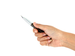 Hand hold a pen. pointer on transparent background png file