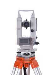 survey equipment theodolite on a tripod on transparent background png file