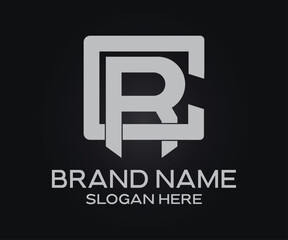 C R initial letter logo design template