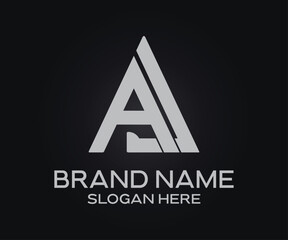 A J initial letter logo design template