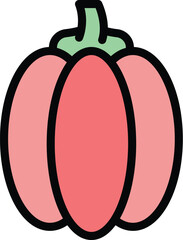 Paprica vegetable icon. Outline Paprica vegetable vector icon for web design isolated on white background color flat