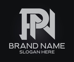 P N initial letter logo design template