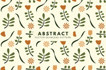 Floral abstract organic shapes repeating pattern vector seamless