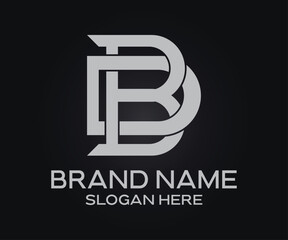 B D initial letter logo design template