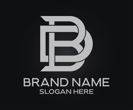 B D initial letter logo design template
