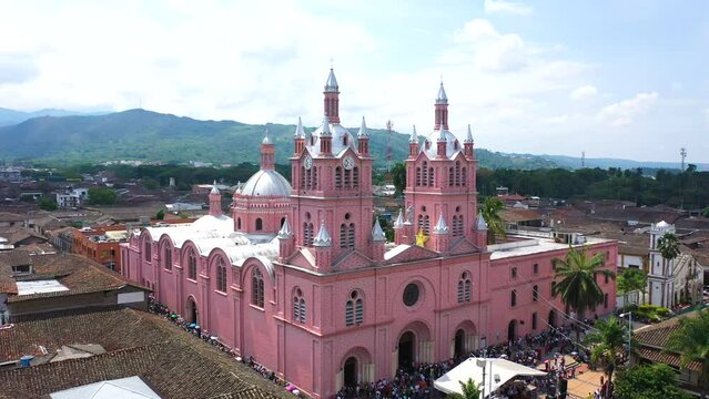 BASILICA-THE LORD OF THE MIRACLES-Buga(Colombia) Colonial Church-4K-Drone