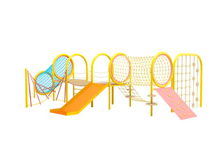 3d illustration of playground for children isolated on white background no shadow