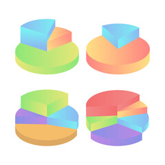Obraz premium Set of colorful pie chart diagram collection