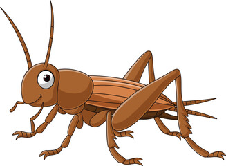 Cartoon grasshopper on white background