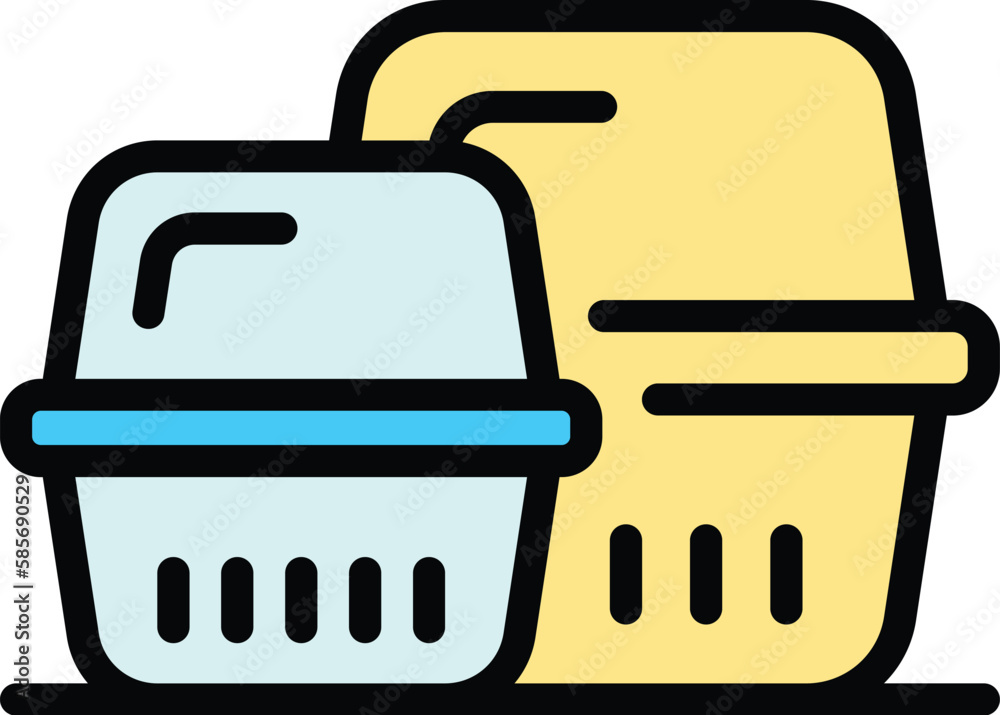 Poster takeout containers icon. outline takeout containers vector icon for web design isolated on white bac