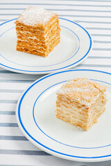honey cake on the plate