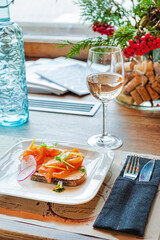 tapas with salmon and cream cheese