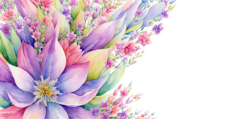 watercolor beautiful flower bouquet created with Generative AI technology