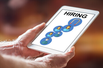 Hiring concept on a tablet
