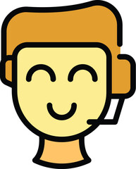 Compensation call center icon. Outline Compensation call center vector icon for web design isolated on white background color flat