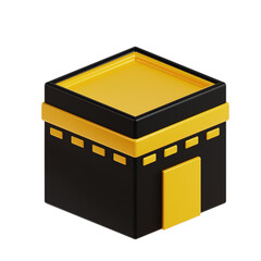 kaaba 3d render on white background