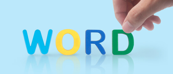 Wooden copy space and word direct in hand