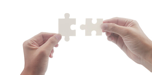 Connecting jigsaw puzzle. Business solutions success