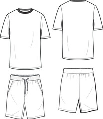 illustration of t shirt and short drawing