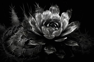 monochromatic cactus plant. Generative AI