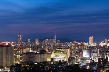 Fotobehang 福岡タワーと福岡ドームの見える南公園西展望台から望む福岡の夜景 © kai