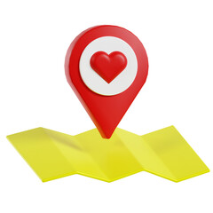 heart location 3d icon