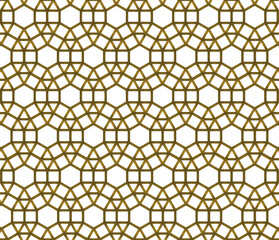 Ornement décoratif  Motif abstrait Moucharabieh Réseau de couleur or doré et de style arabe géométrique